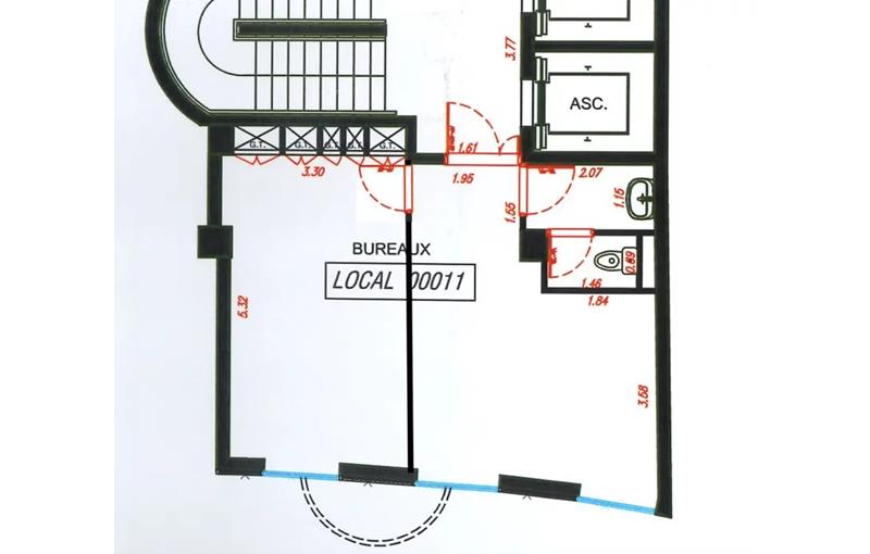 Location de bureau de 43 m² à Boulogne-Billancourt - 92100 plan - 1
