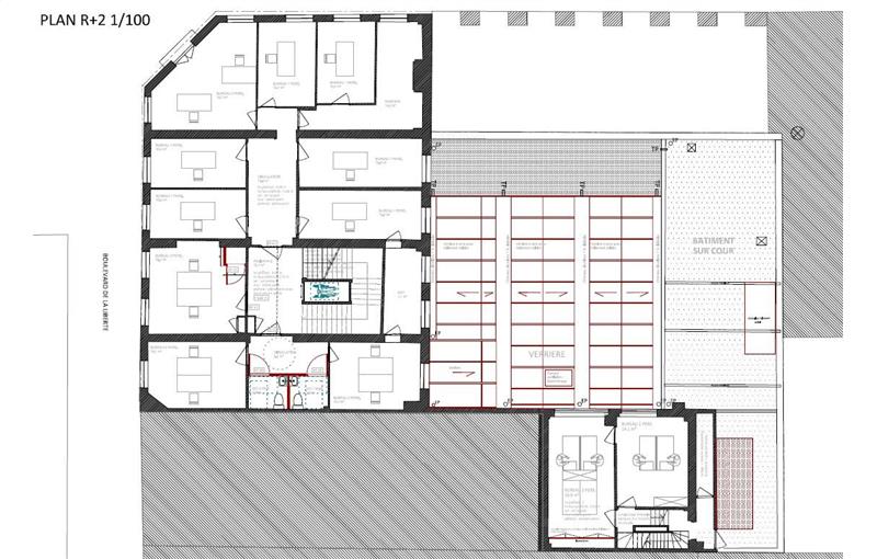 Location de bureau de 213 m² à Lille - 59000 plan - 1