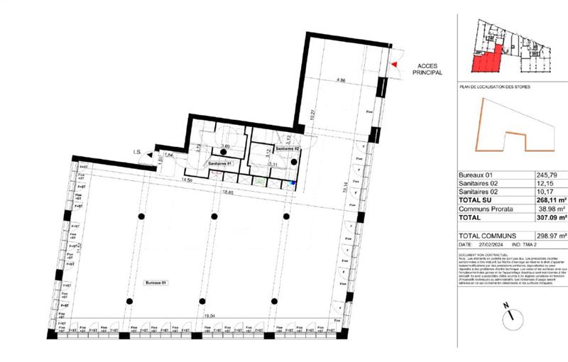 Bureau à acheter de 2 325 m² à Bordeaux - 33000 plan - 1