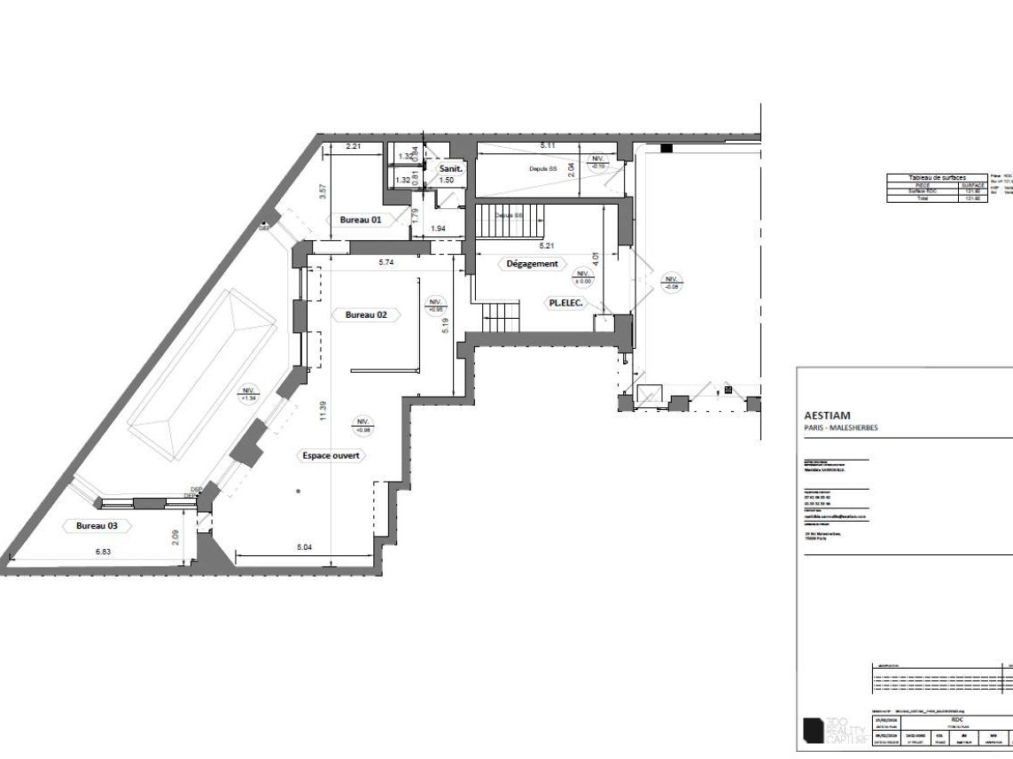 277.16 m² pour ce bureaux en location à Paris