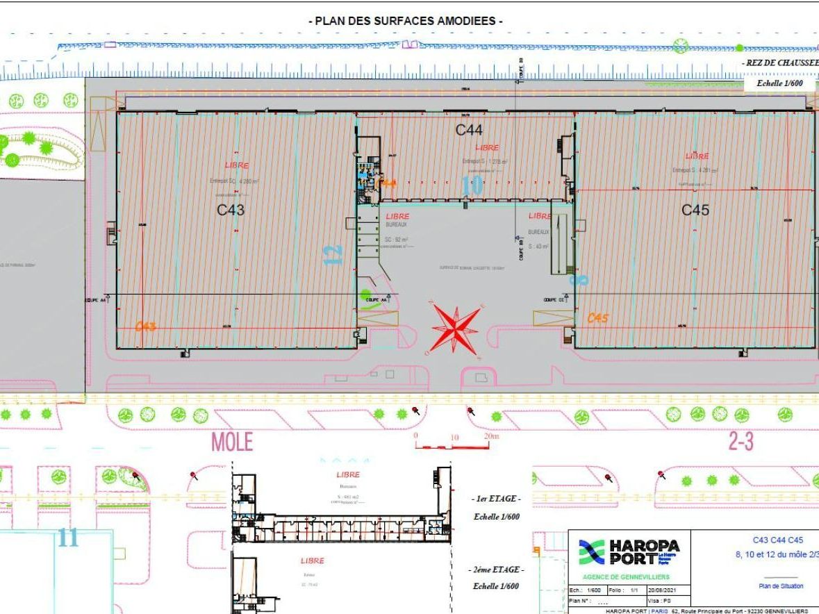 13532 m² pour cetentrepôts classe b en location à Gennevilliers