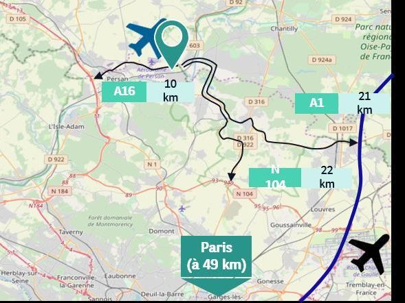 10043 m² pour cetentrepôts classe a en location à Bruyères-sur-oise