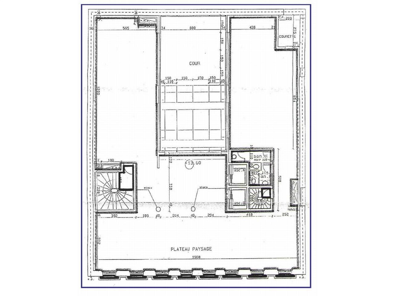 Location Bureaux 1037.54 m² divisibles 75116 Paris