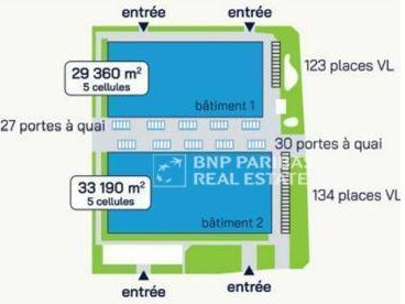 33354 m² pour cetentrepôts classe a en location à Ormes