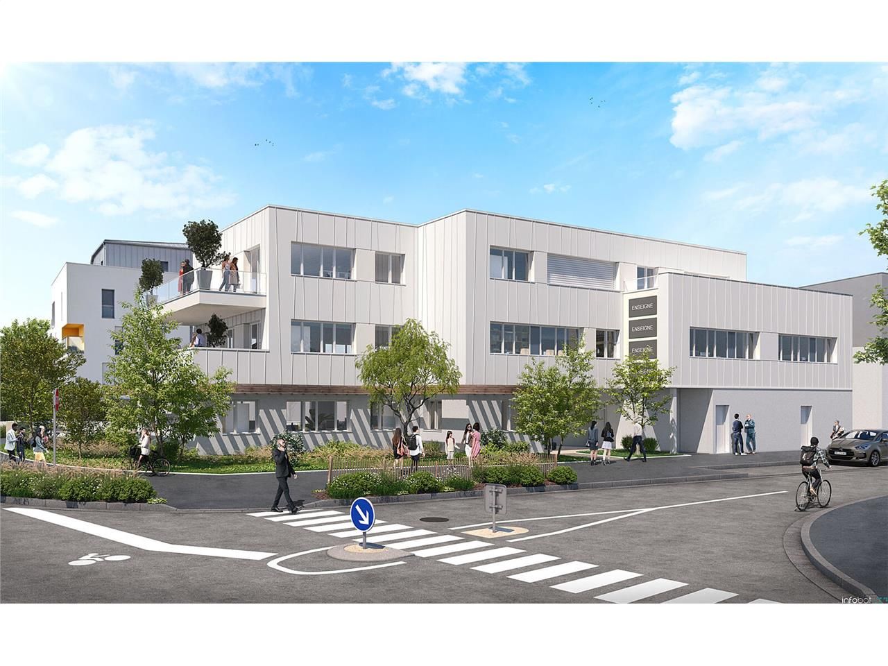 Le bâtiment tertiaire OPAL d'environ 850 m² s'ins