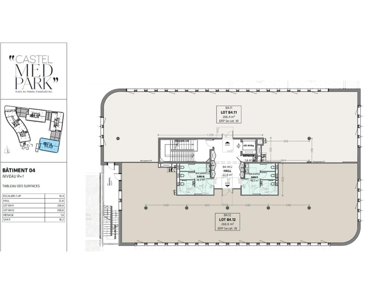 Location bureaux 1429 m² divisibles à partir de 137 m²