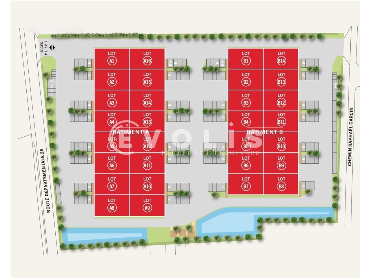 Location entrepots 1279 m² non divisibles