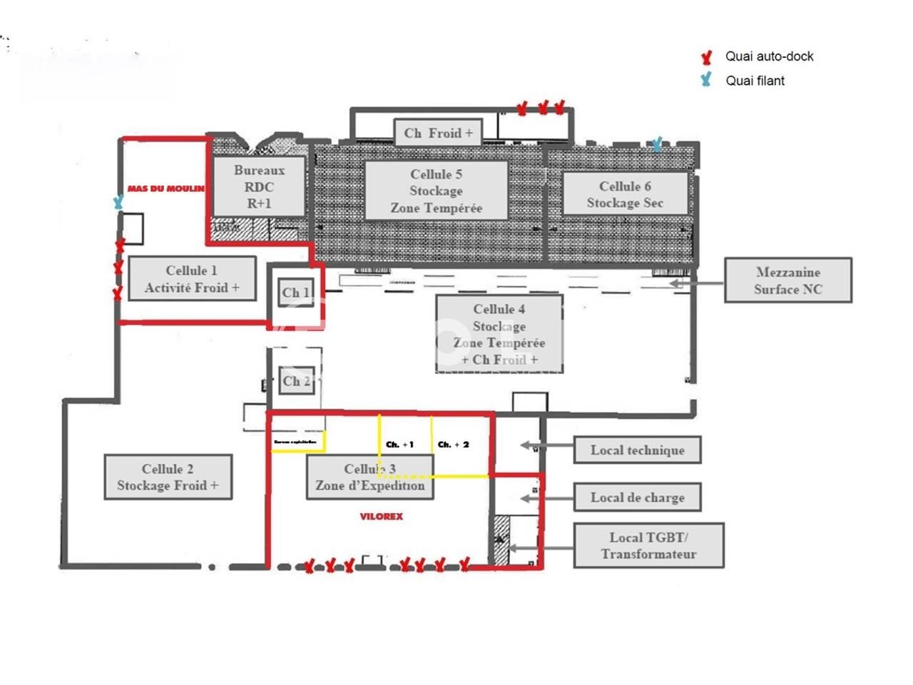 Location entrepots 10235 m² non divisibles