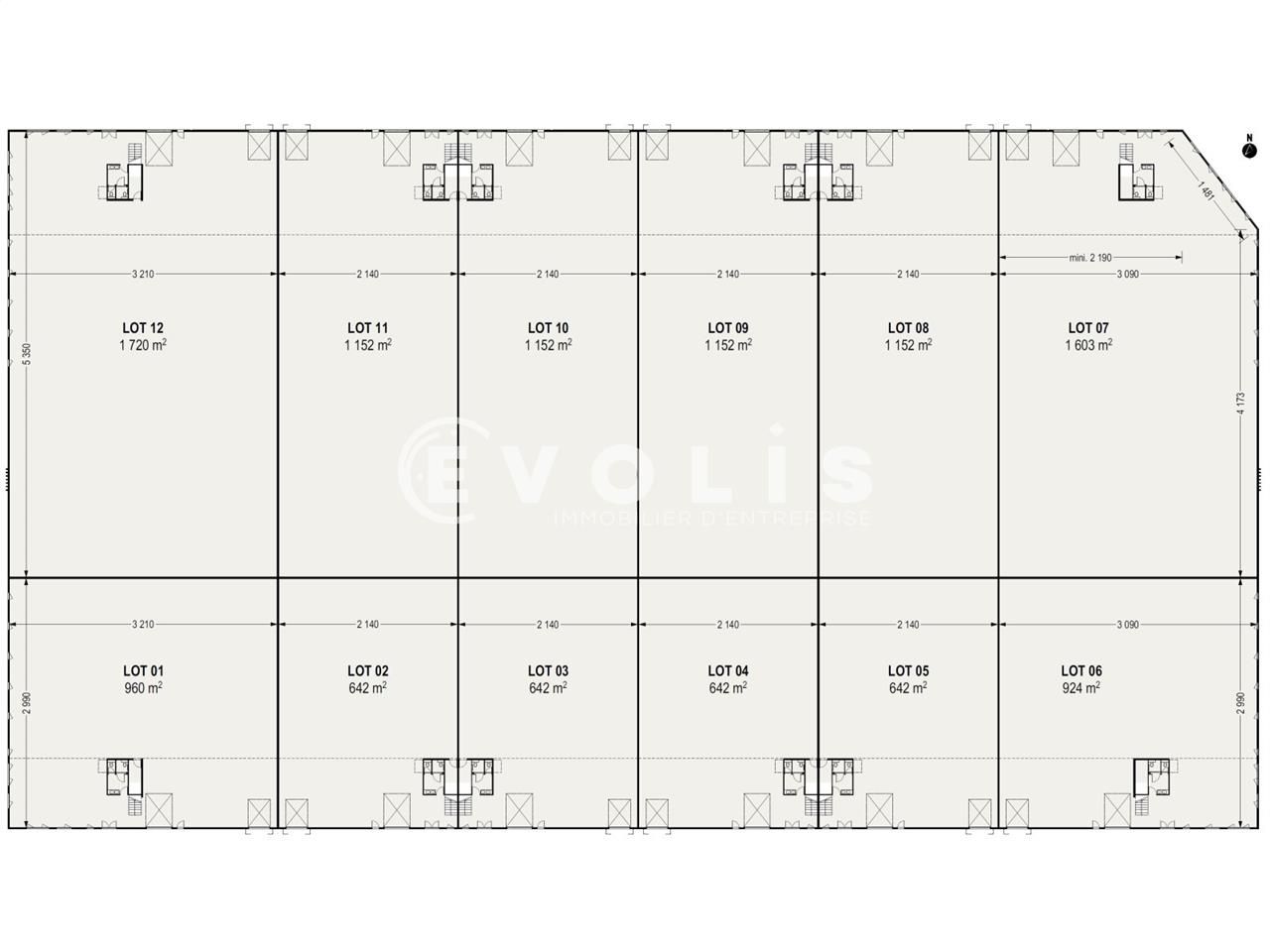 Location entrepots 809 m² non divisibles