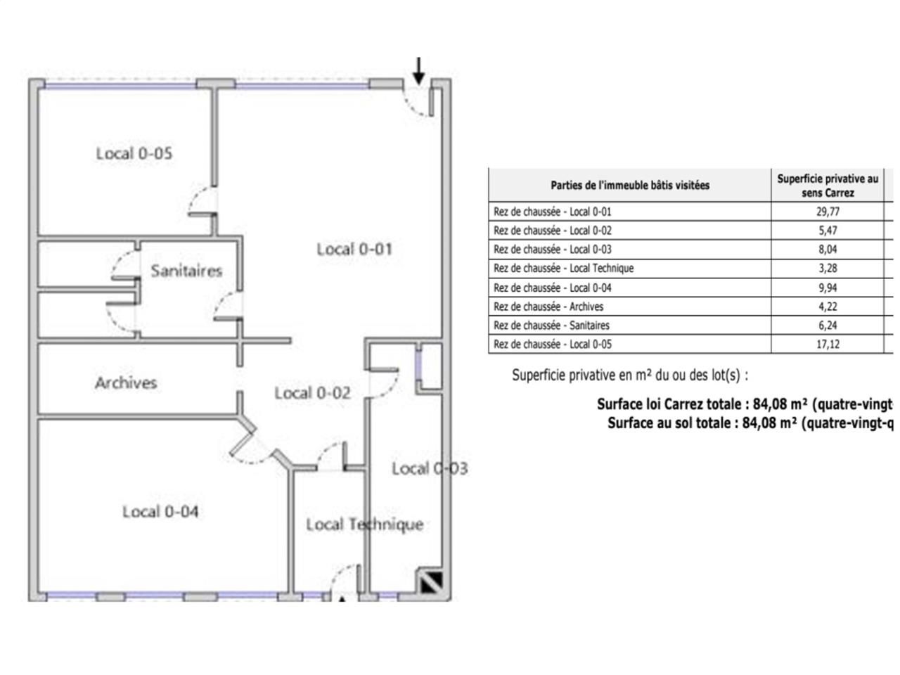 Vente locaux commerciaux 84 m² non divisibles