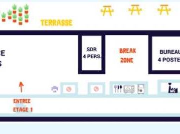 Location bureaux 410 m² divisibles à partir de 10 m²