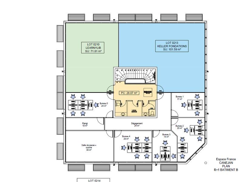 Location bureaux 936 m² divisibles à partir de 112 m²