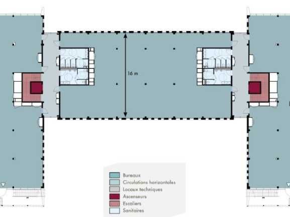 Location bureaux 213 m² non divisibles