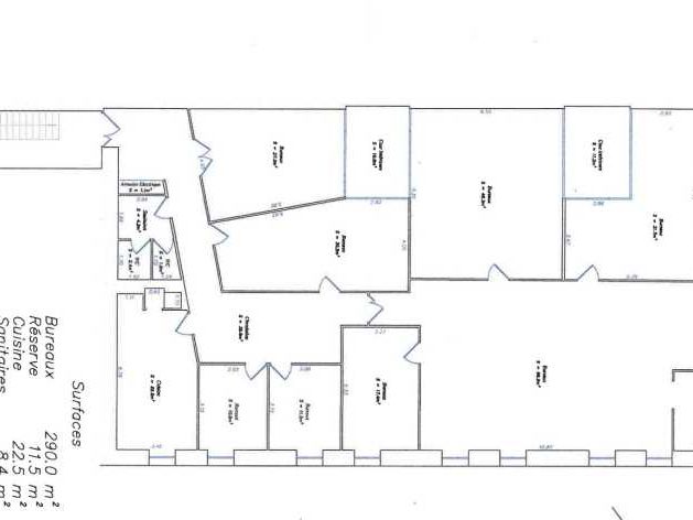 Location bureaux 395 m² non divisibles