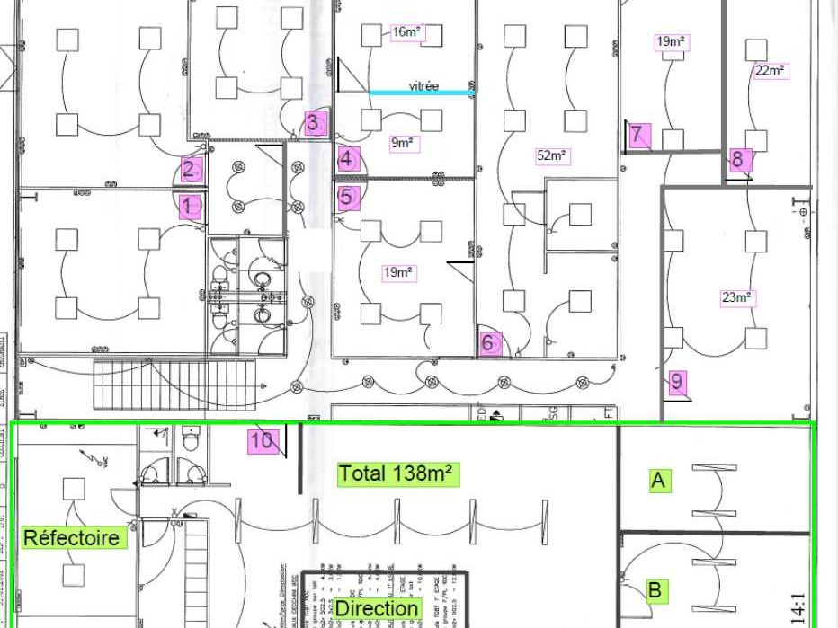 Location bureaux 228 m² divisibles à partir de 19 m²