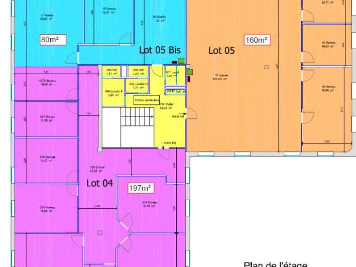 Location bureaux 437 m² non divisibles