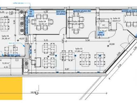 Location locaux commerciaux 173 m² non divisibles