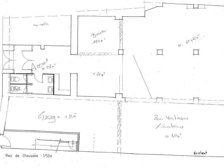 Location bureaux 152 m² non divisibles