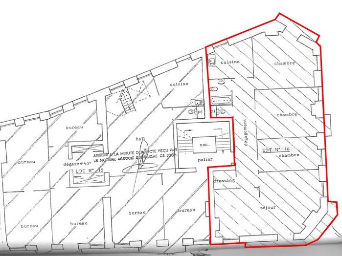 Vente bureaux 125 m² non divisibles