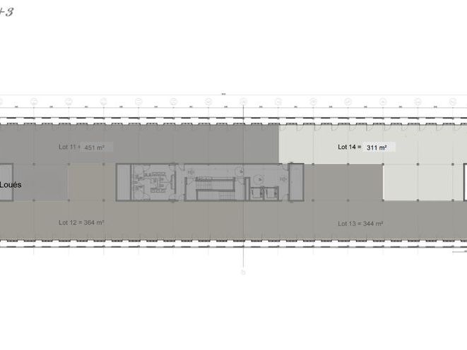 Location bureaux 311 m² non divisibles