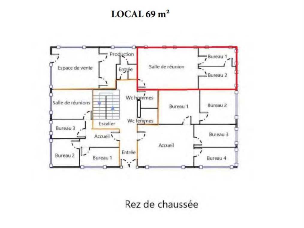 Location bureaux 146 m² divisibles à partir de 69 m²