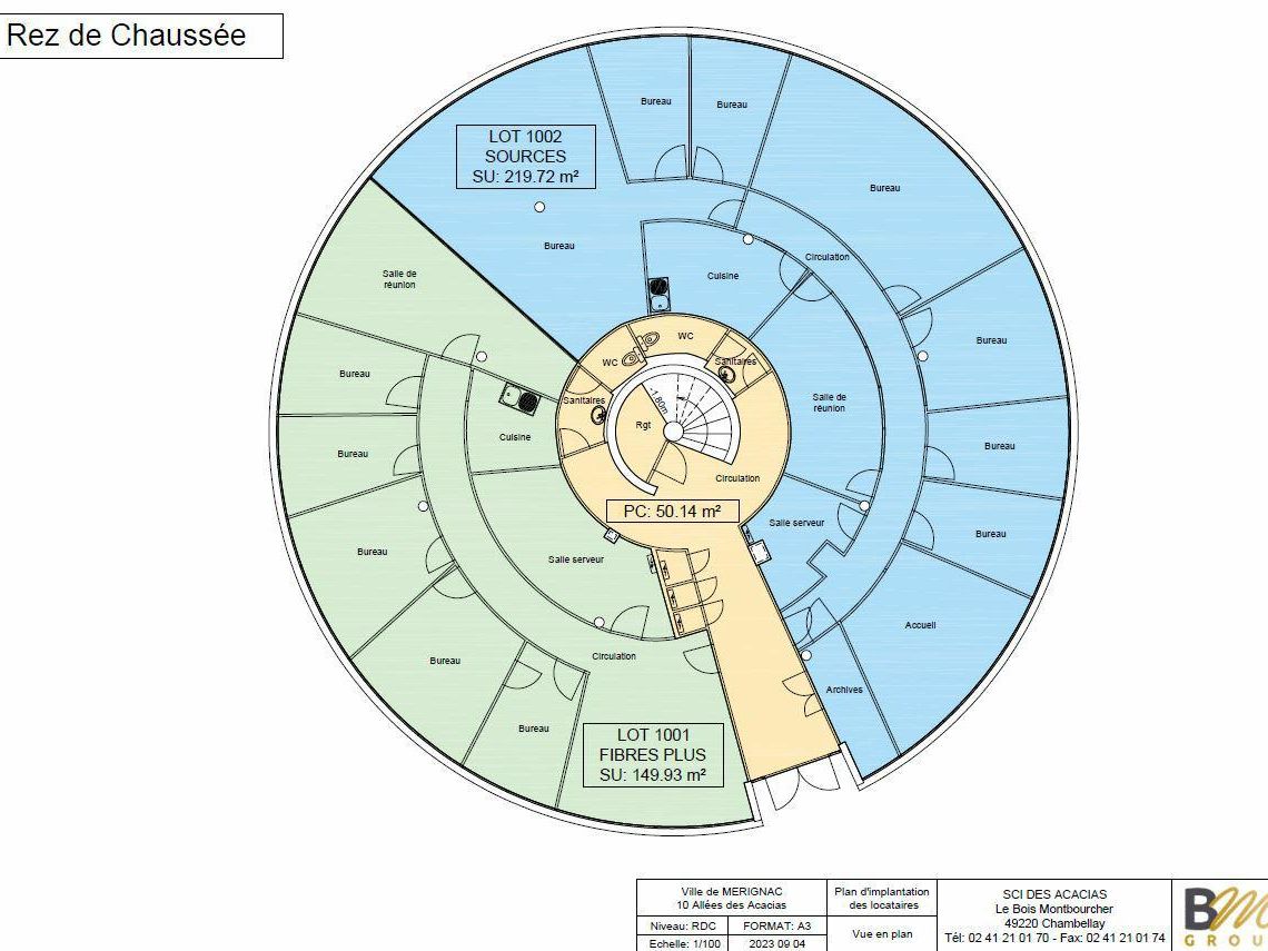 548.67 m² pour ce bureaux en location à Mérignac