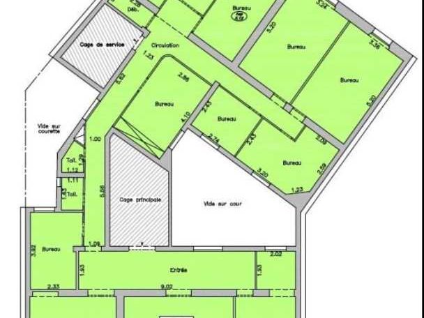 Location bureaux 241 m² non divisibles