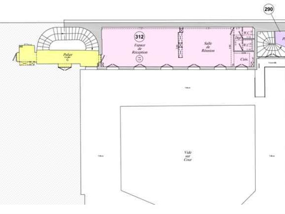 Location bureaux 57 m² non divisibles