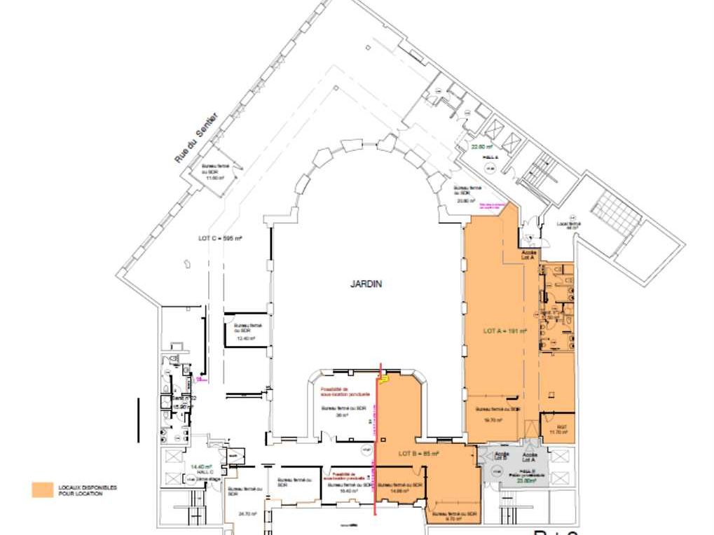 Location bureaux 317 m² non divisibles