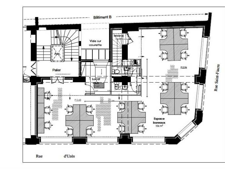 Location bureaux 118 m² non divisibles