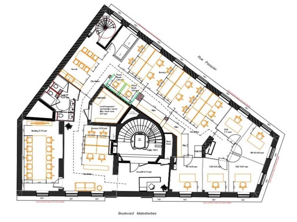 Location bureaux 251 m² non divisibles