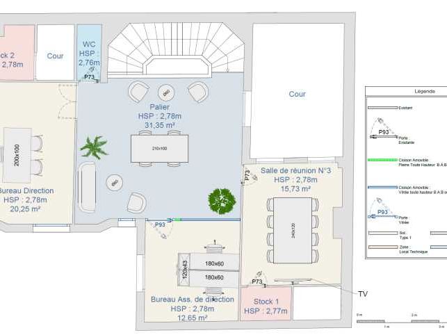 Location bureaux 447 m² non divisibles