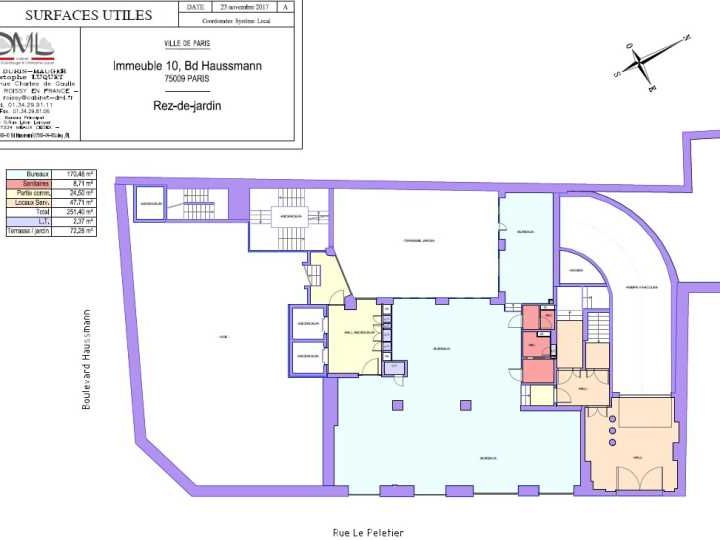Location bureaux 205 m² non divisibles