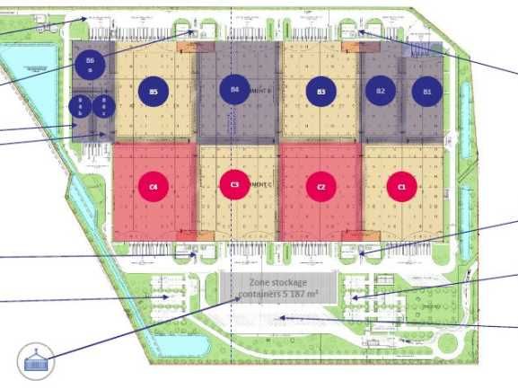 Location entrepots 79017 m² divisibles à partir de 12000 m²