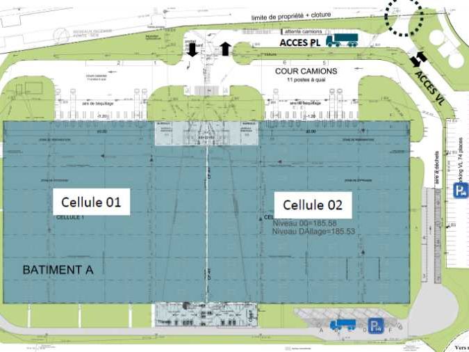 Location entrepots 18398 m² non divisibles