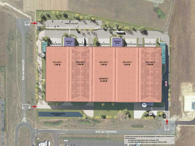 Location entrepots 32130 m² divisibles à partir de 12000 m²