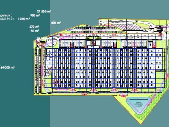 Location entrepots 30386 m² non divisibles