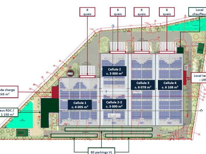 Location entrepots 25781 m² non divisibles