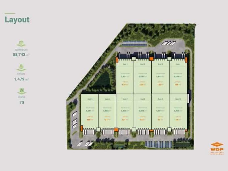 Location entrepots 60052 m² divisibles à partir de 17959 m²