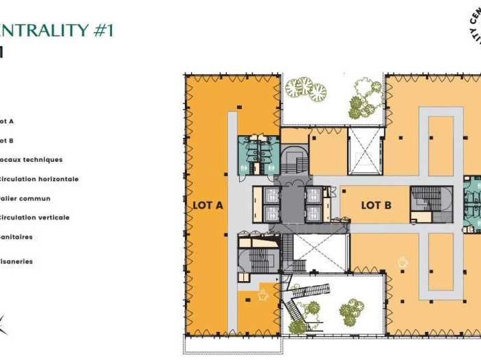Location bureaux 24114 m² divisibles à partir de 5949 m²