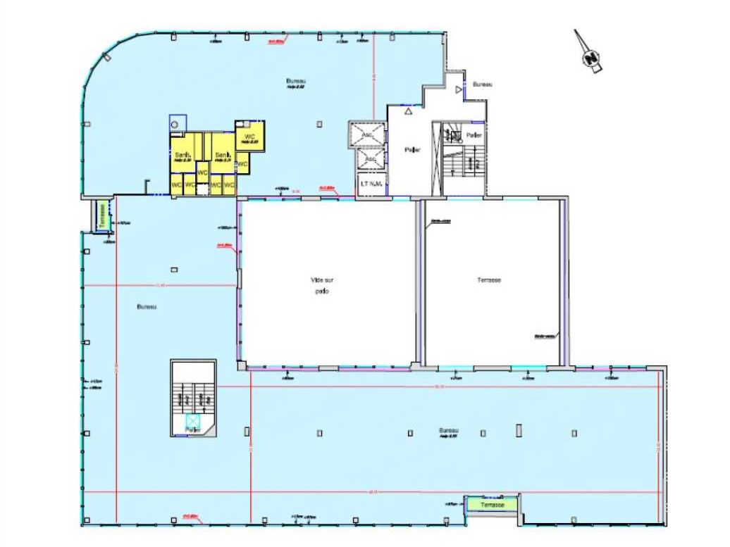 Location bureaux 2637 m² divisibles à partir de 804 m²