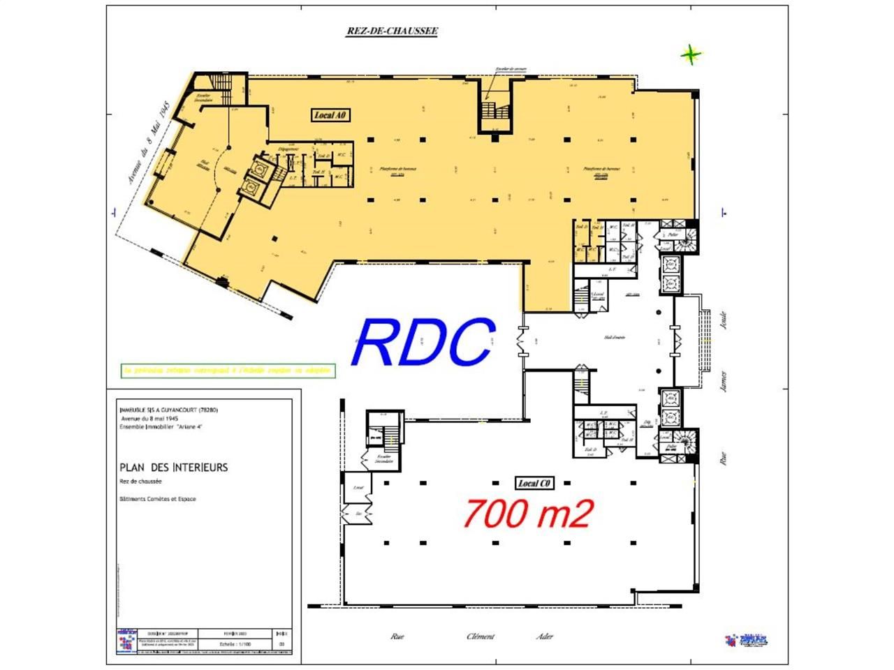 A vendre ou à louer,  bureaux à Guyancourt.  Nous