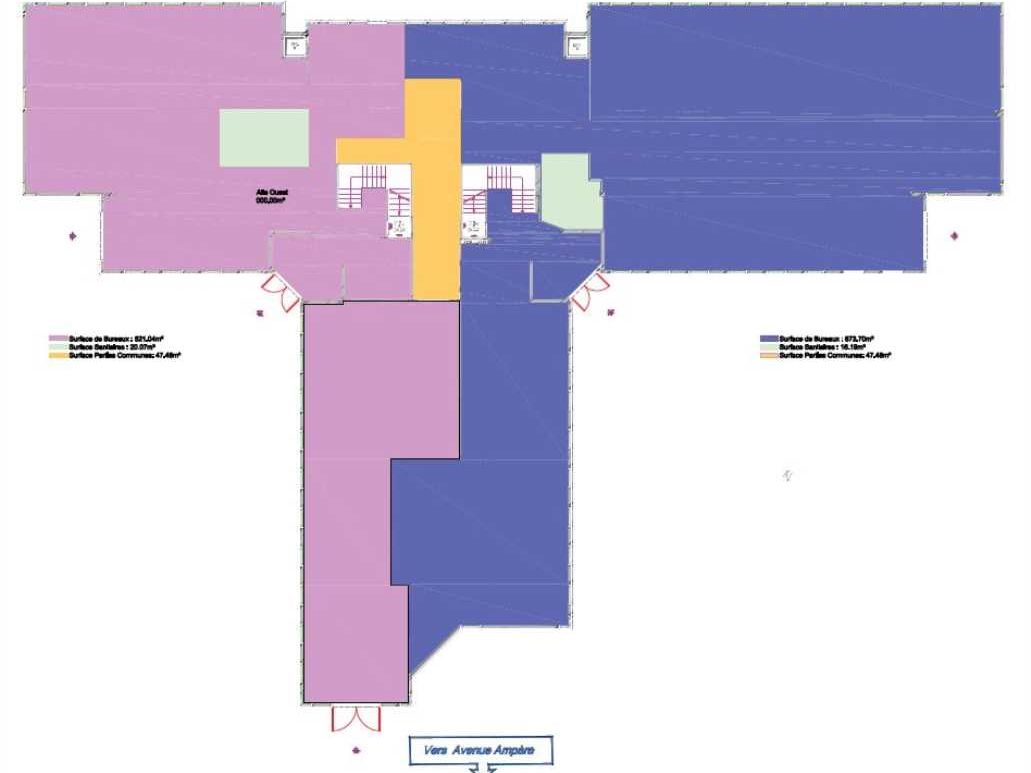 Location bureaux 1269 m² non divisibles