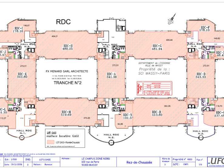 Location bureaux 461 m² non divisibles