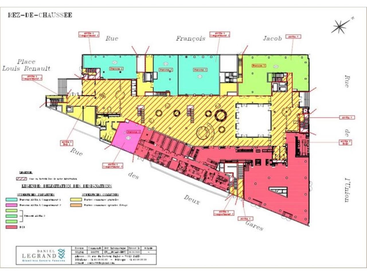 Surfaces de bureaux rénovées dans un immeuble ser