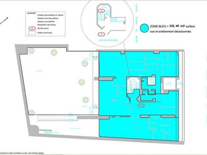 Location bureaux 327 m² non divisibles