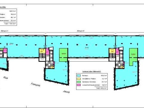 Location bureaux 681 m² non divisibles
