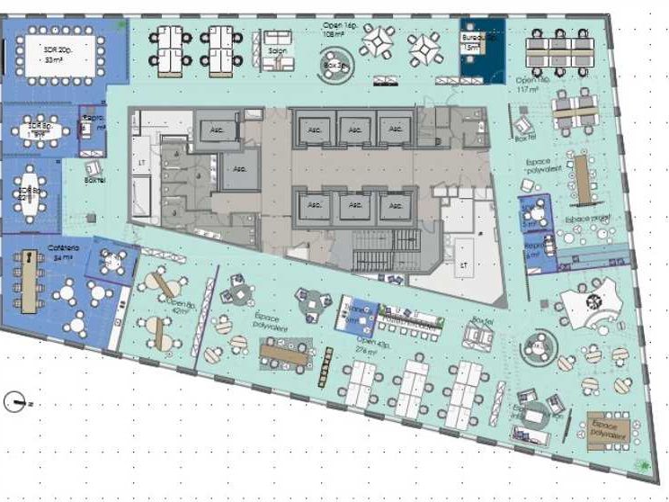 Location bureaux 694 m² non divisibles