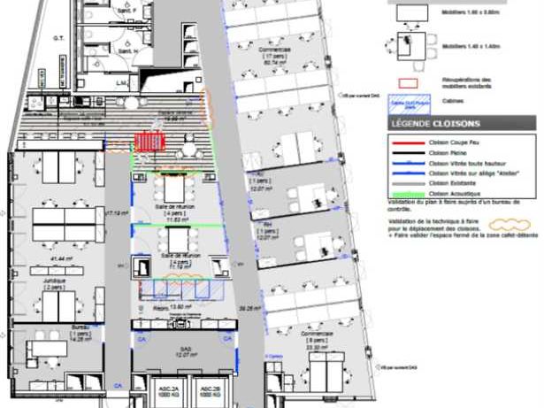 Location bureaux 371 m² non divisibles