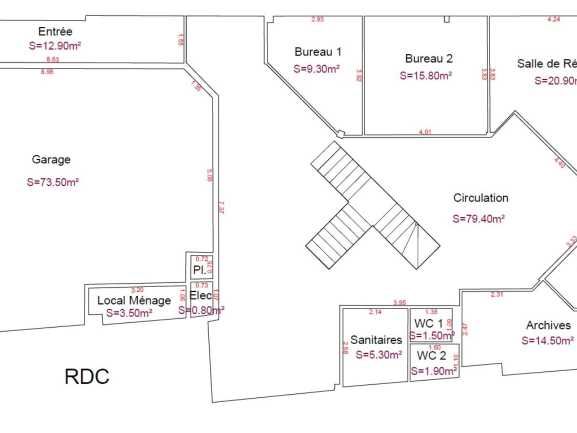 Location bureaux 394 m² non divisibles